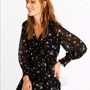 Madewell Georgette Smocked Midi Dress in Backyard Blooms